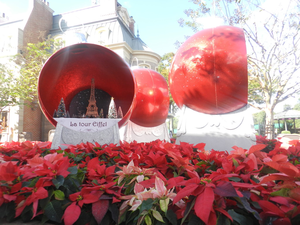 Christmas at Epcot France Pavilion. Keep reading to get the best Disney Christmas treats and desserts on this foodie guide. Photo copyright ThemeParkHipster.