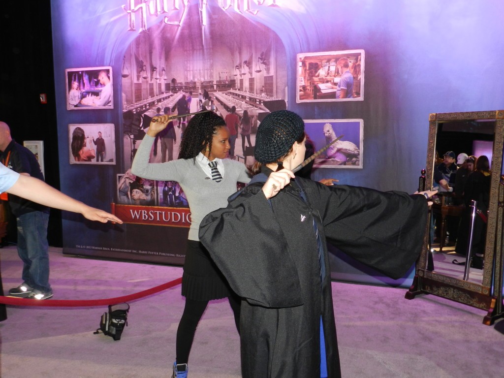 NikkyJ ThemePark Hipster Dueling with Wands at the Harry Potter Celebration. with ThemeParkHipster.