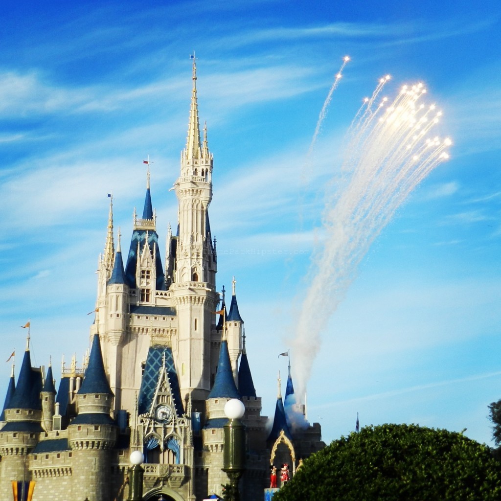 Magic Kingdom with Fireworks coming from Cinderella Castle for Mickey's Royal Friendship Faire. One of the best Magic Kingdom Shows. Photo copyright ThemeParkHipster.