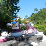 Blizzard Beach at Walt Disney World with snowman family.