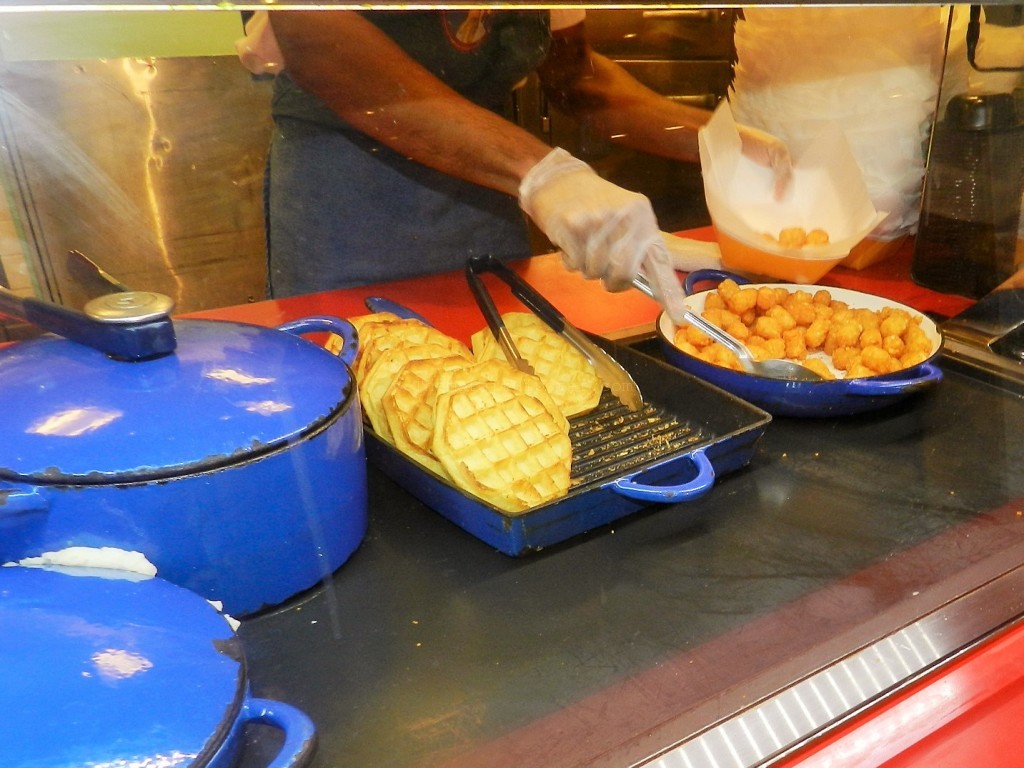 Springfield workers preparing the delicious delights at Cletus' Chicken Shack.