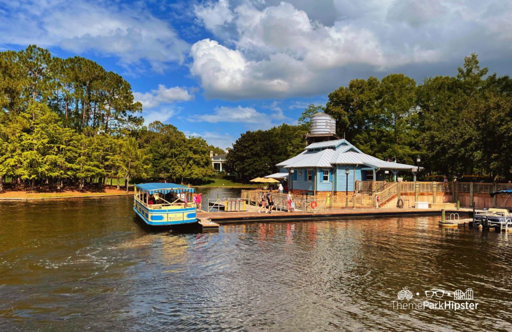 Boat Ferry at Disney's Port Orleans Resort Riverside. One of the best Disney World Resorts for solo travelers. 