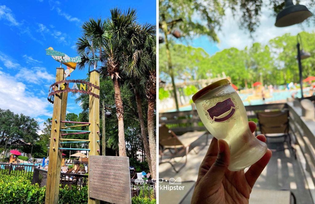 Wine and Pool at Disney's Port Orleans Resort Riverside. One of the best Disney World Resorts for solo travelers. 