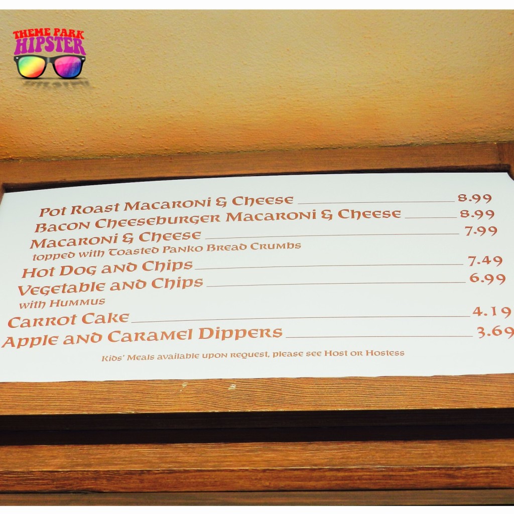 Friar's Nook Menu at Disney's Magic Kingdom