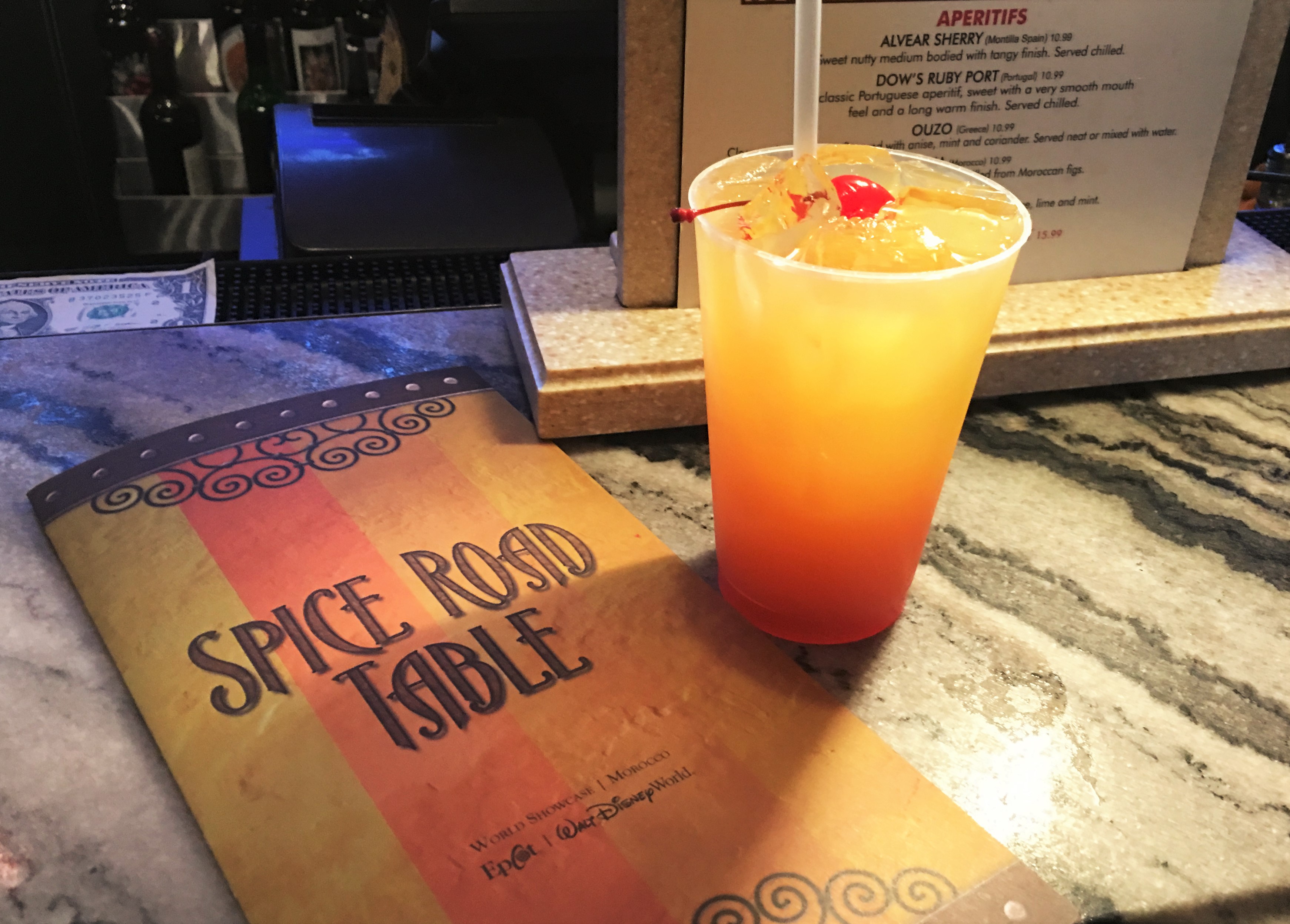 mediterranean journey epcot cocktail at spice road table