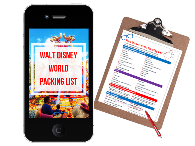 Disney Packing List on Clipboard. #disneytips #disneypackinglist