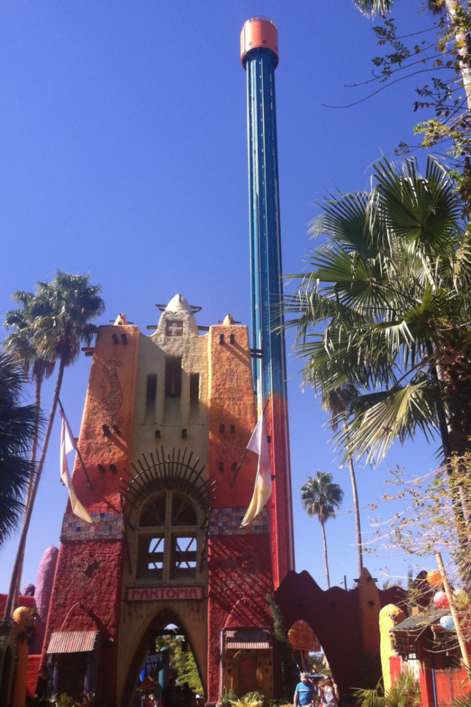 Falcon's Fury Busch Gardens Tall rainbow color drop tower