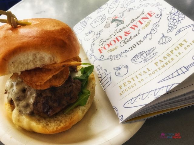 Epcot Food and Wine Festival Burger. One of the best Epcot Festivals at Disney World!