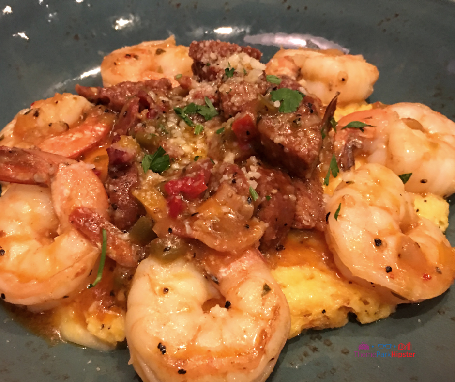 Margaritaville Cleveland Ohio. Jumbo shrimp atop creamy grits.