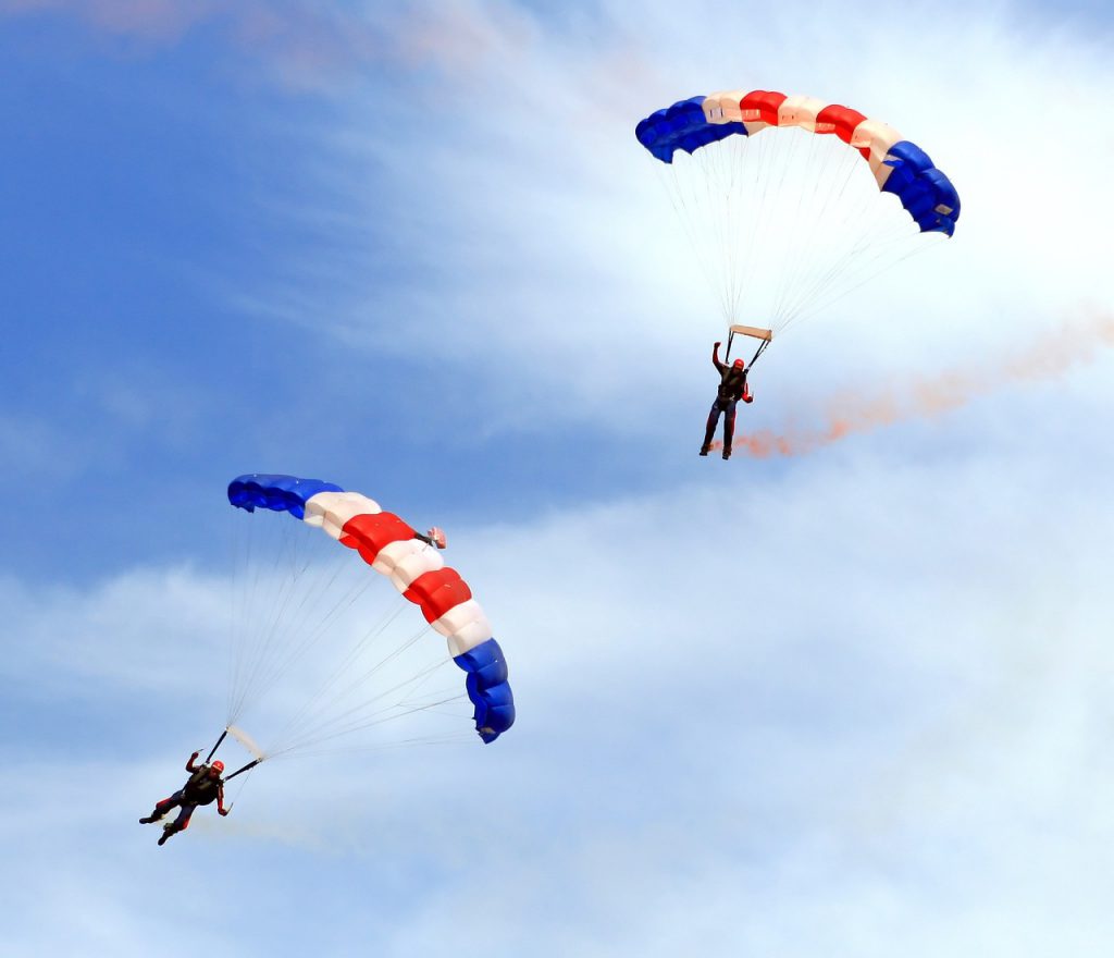 Sky Diving in Orlando in the big clear sky. One of the best things to do in Orlando besides Disney.