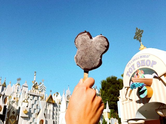 Disneyland Mickey Bar with Small World in the Background 