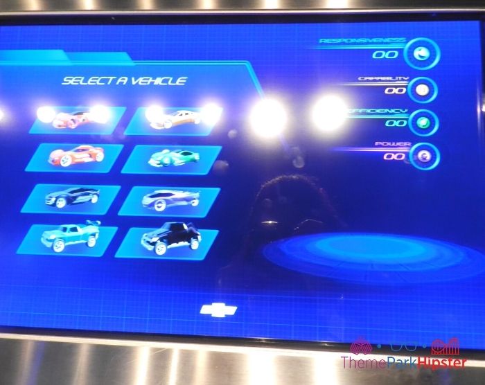 Test Track at Epcot Design Center Car Selection