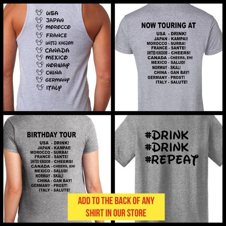 Epcot Drinking Around the World Challenge Shirt on Etsy