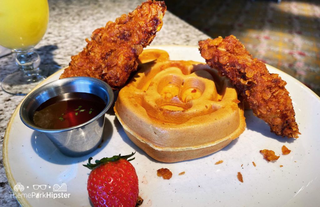 Disney's Grand Floridian Cafe Restaurant Mickey Mouse Waffles and Chicken. One of the best restaurants at Walt Disney World.