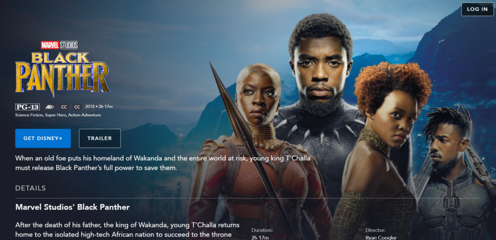 Black Panther on Disney Plus