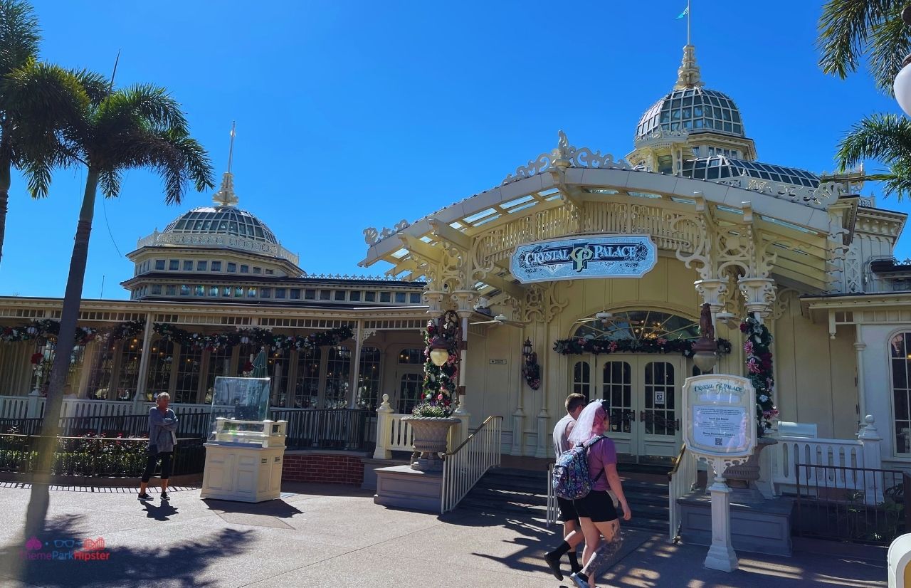 Crystal Palace Entrance Magic Kingdom in Disney Christmas Decor