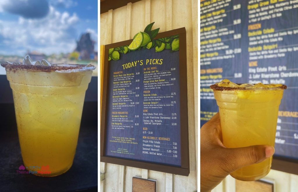 Dockside Margarita Menu in Disney Springs