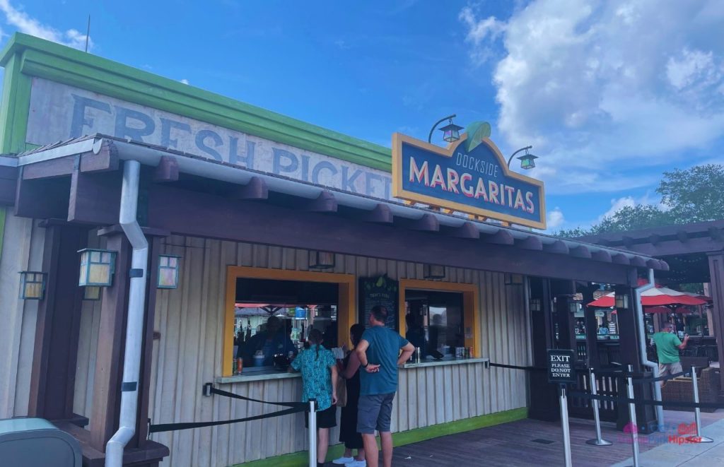 Dockside Margaritas at Disney Springs exterior with vintage Florida fruit stand vibes. Keep reading to learn more about Dockside Margaritas at Disney Springs. 