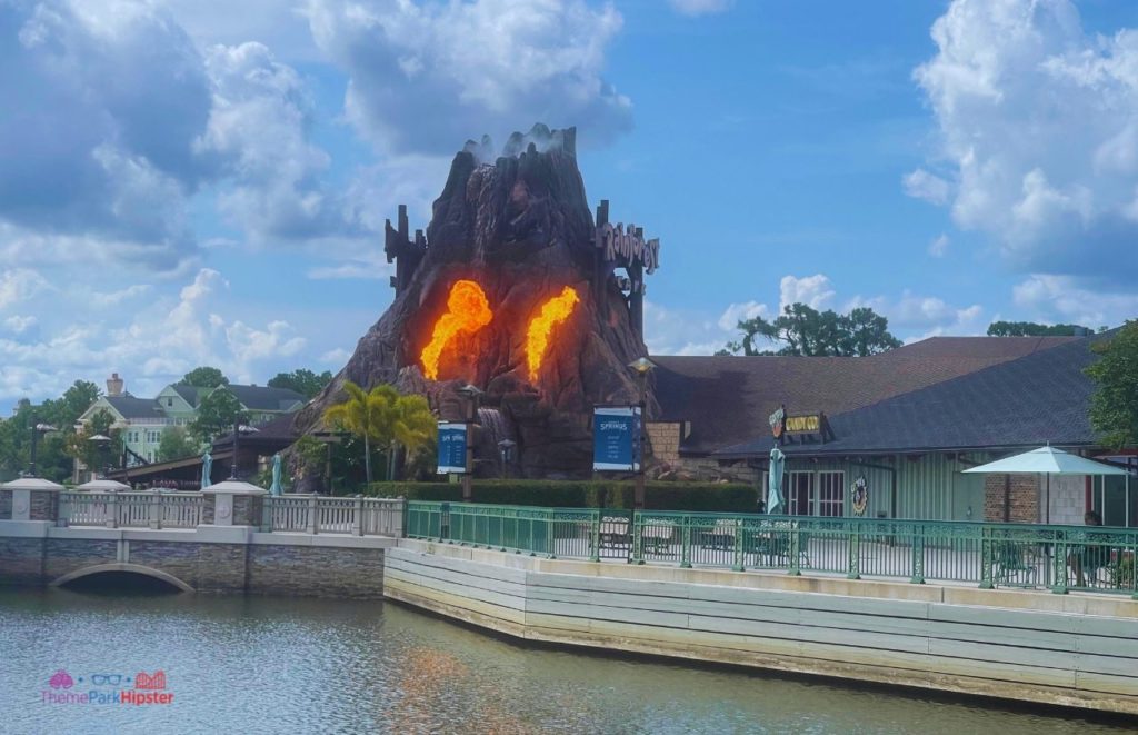 Rainforest Cafe Volcano Erupting in Disney Springs