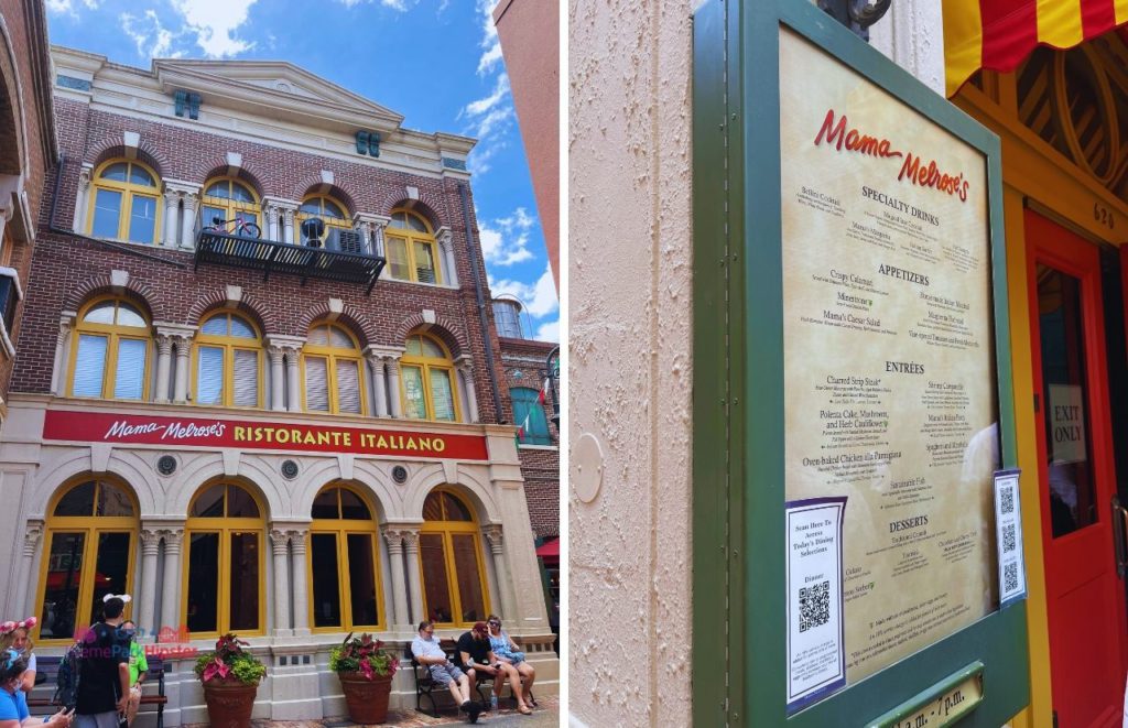 Mama Melrose's Ristorante Italiano Menu in Disney Hollywood Studios. Best table service in Hollywood Studios at Walt Disney World.