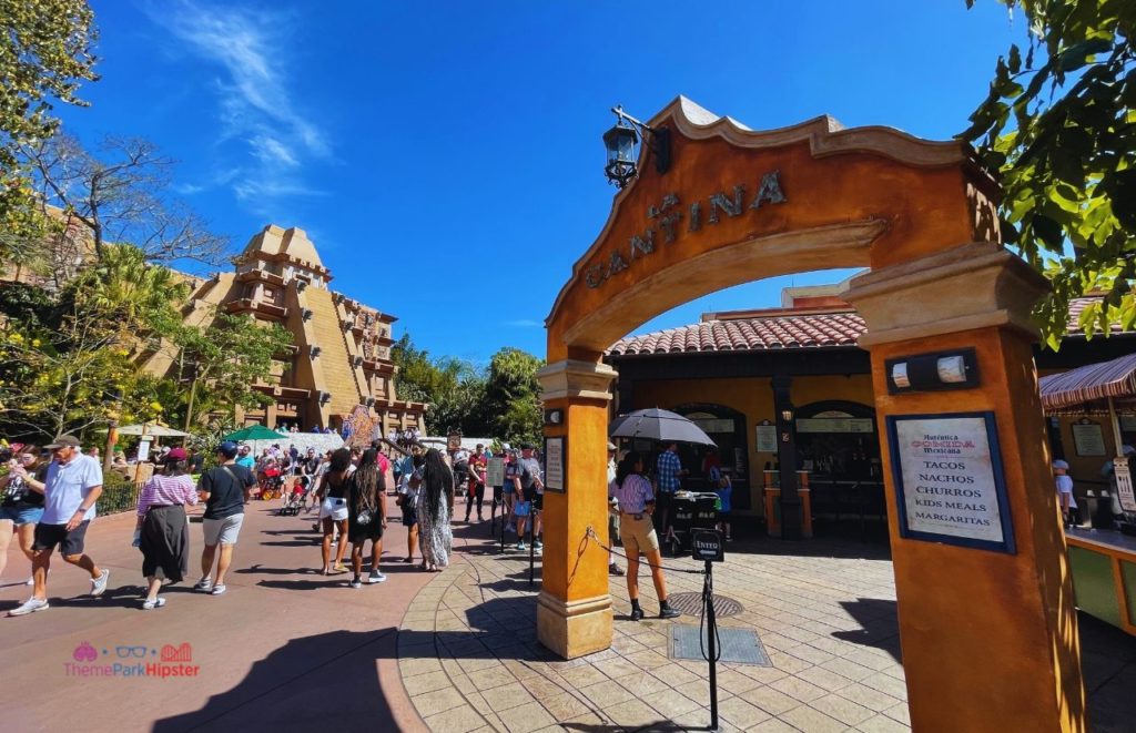 Mexico Pavilion at Epcot Pyramid next to La Cantina. Keep reading to find out more about the best things to know before a Disney vacation. 