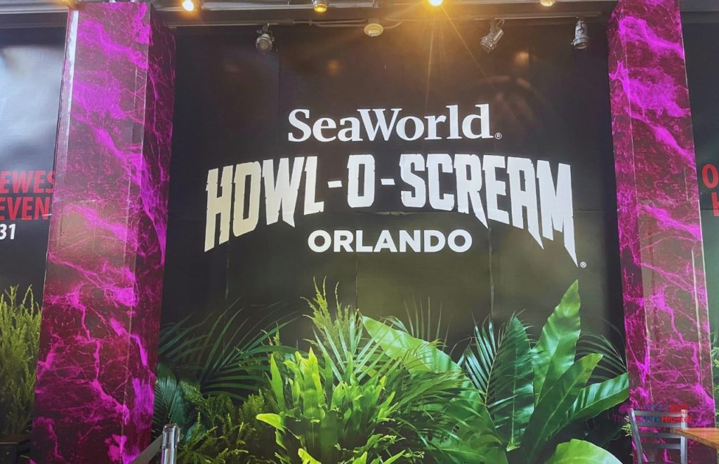 SeaWorld Orlando Howl O Scream Purple Sign. Keep reading to learn about things to do in Orlando for Halloween and things to do in Orlando for October.