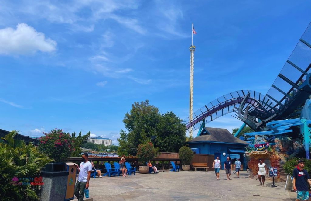 SeaWorld Orlando Mako Skytower with Renaissance Hotel in the background. Best hotels near SeaWorld Orlando.