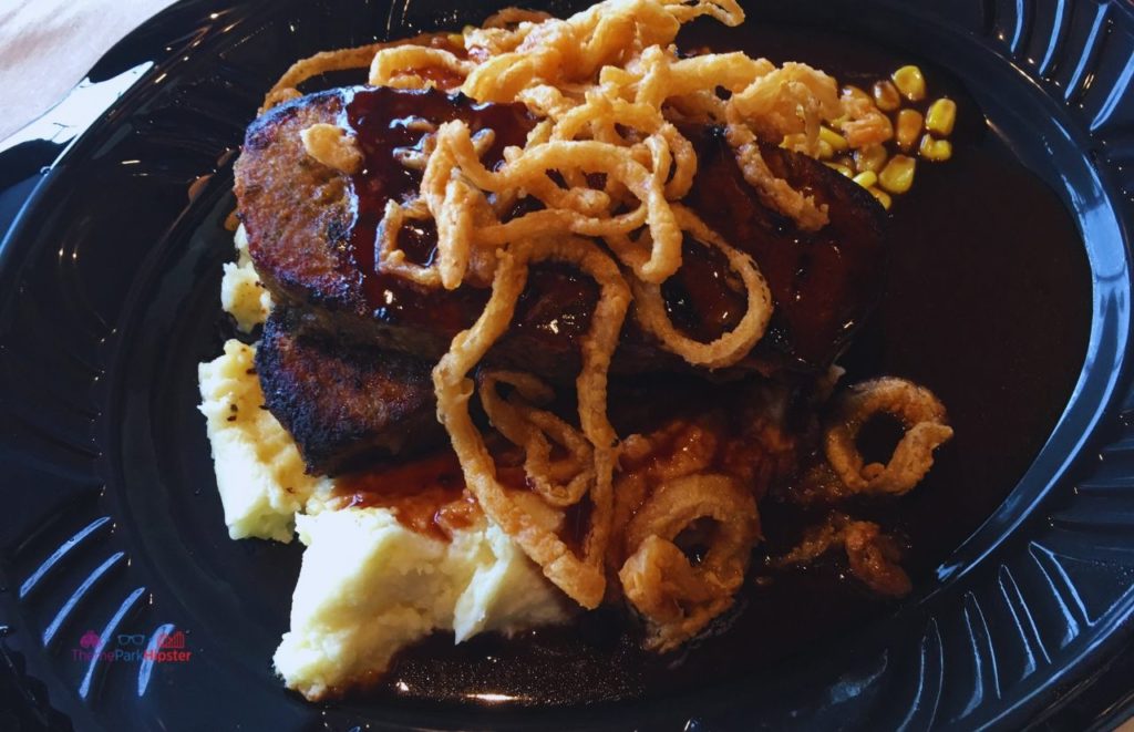 Toothsome Chocolate Emporium Beef Brisket on top of Mashed Potatoes at Universal Orlando Resort