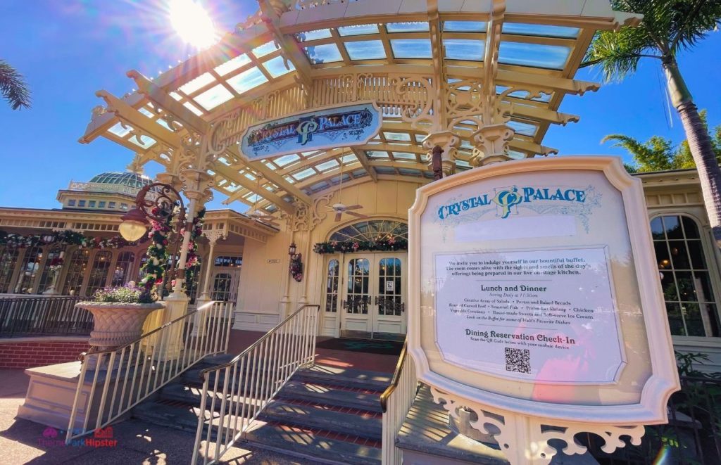 Crystal Palace Menu and Entrance at the Magic Kingdom. Keep reading to learn more about the best Disney buffet. 