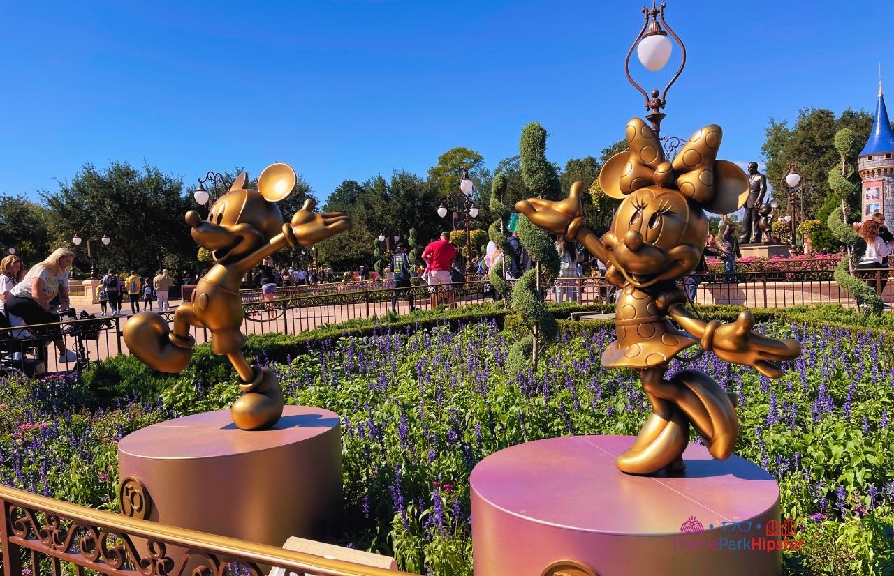 Disney Magic Kingdom Mickey Mouse and Minnie Mouse 50th Anniversary Statues. Keep reading to learn how to save for Disney World in 6 months.