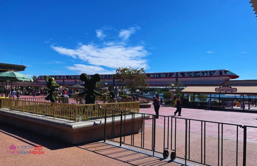 Disney World Magic Kingdom Monorail passing by