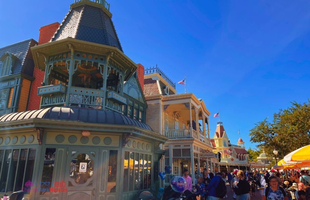 Disney Magic Kingdom Rear View of The Plaza Restaurant and Ice Cream Parlour. One of the best restaurants at Magic Kingdom.