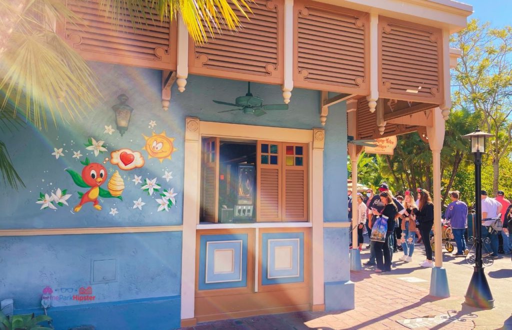 Disney Magic Kingdom Sunshine Tree Terrace in Adventureland with the Orange Bird