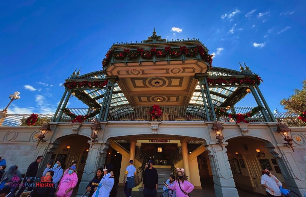 Disney Magic Kingdom Train Station on Main Street USA. Keep reading to learn what to wear to Disney World in November.