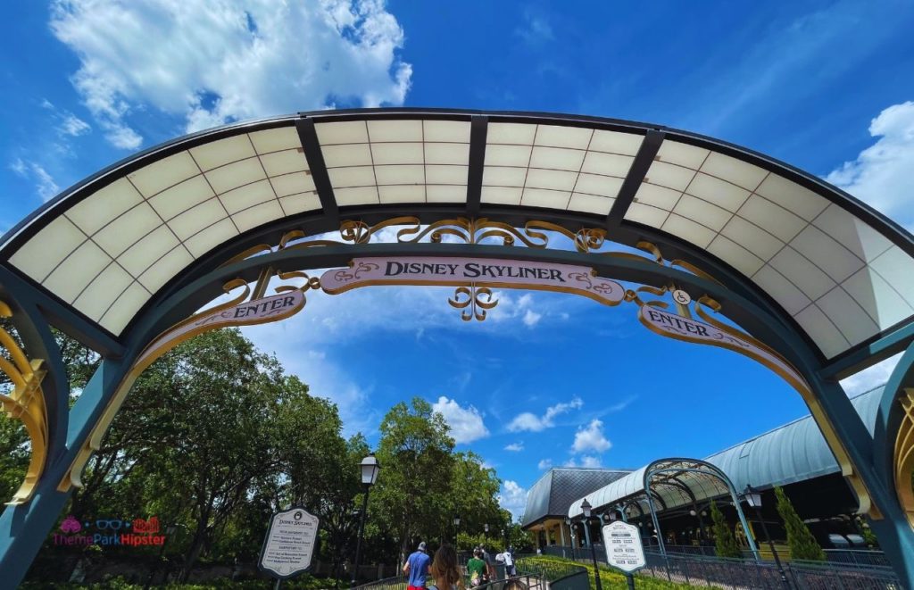 Disney Skyliner Entrance from Epcot. Keep reading to find out the most romantic resorts for couples at Walt Disney World.  Keep reading to find out all you need to know about the most romantic resorts for couples at Walt Disney World. 