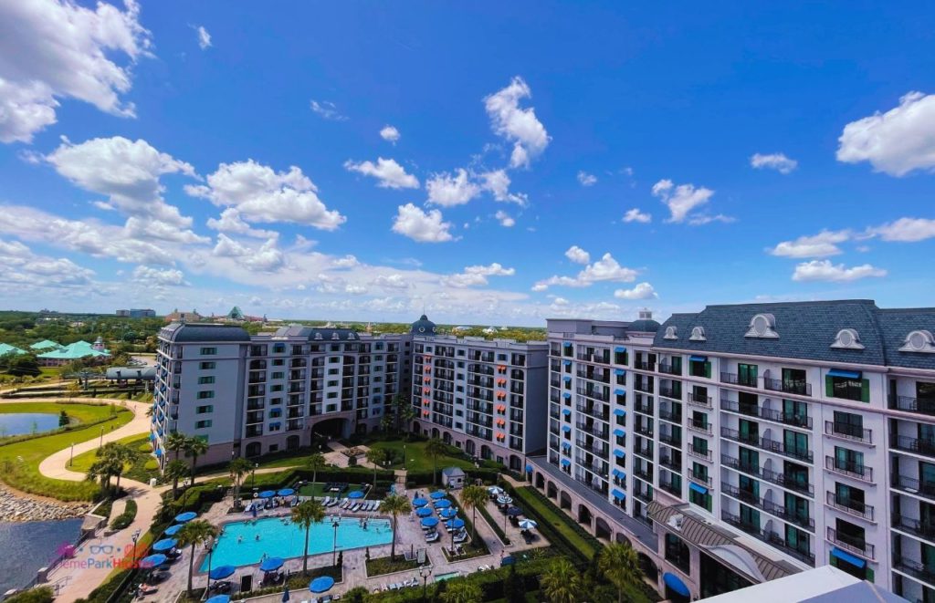 Topolino’s Terrace at Disney’s Riviera Resort view from rooftop. Keep reading to know when is the Slowest Time at Disney World.