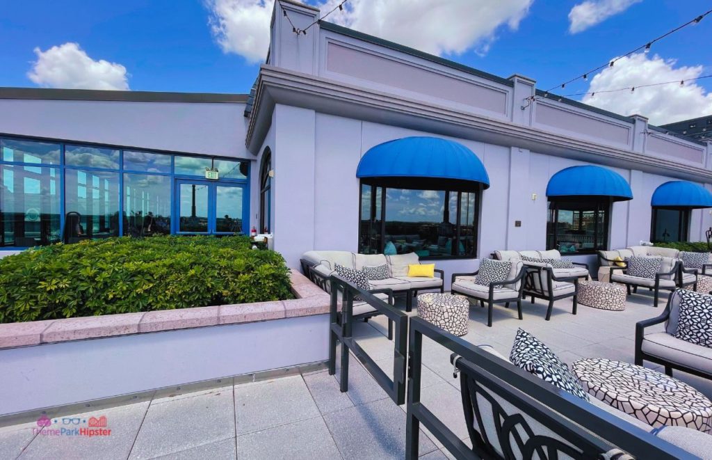 Topolino’s Terrace at Disney’s Riviera Resort view from rooftop sitting area