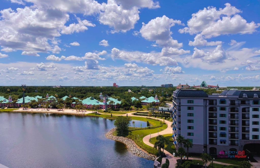 Topolino’s Terrace at Disney’s Riviera Resort view from rooftop with Caribbean Beach Club