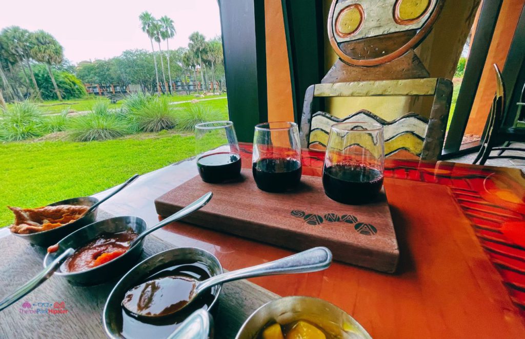 Animal Kingdom Lodge Sanaa view of savannah with Indian bread service. Keep reading for the full guide to the best resorts for couples at Walt Disney World. 