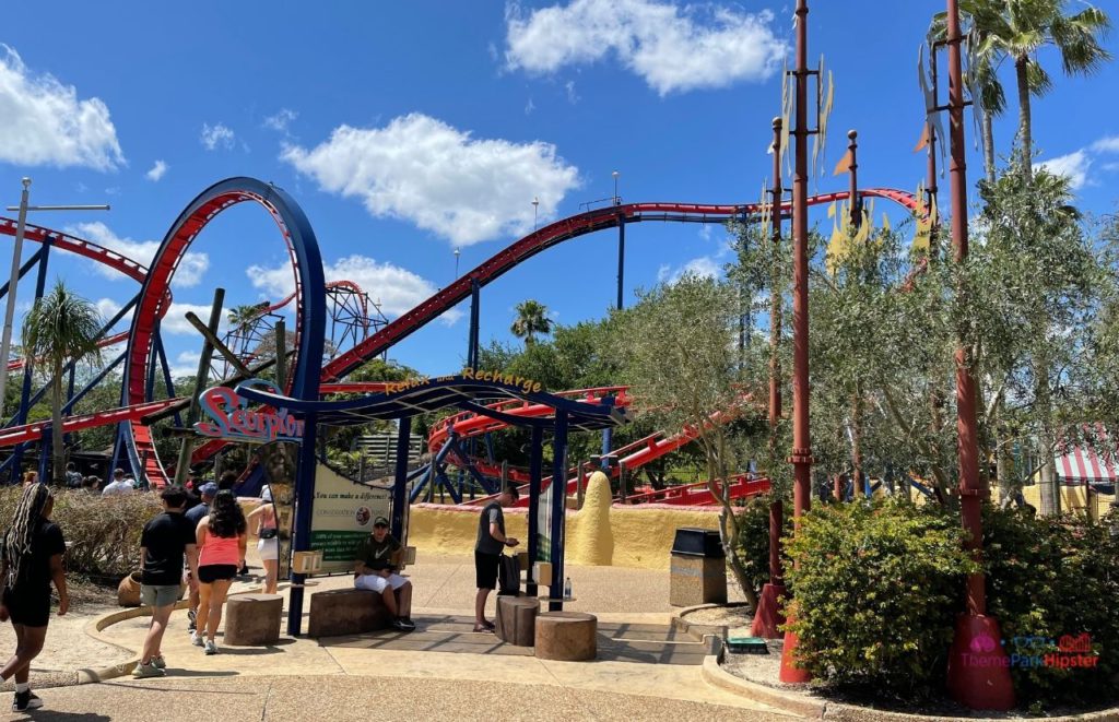 Busch Gardens Tampa Bay scorpion in florida sun next to charging station