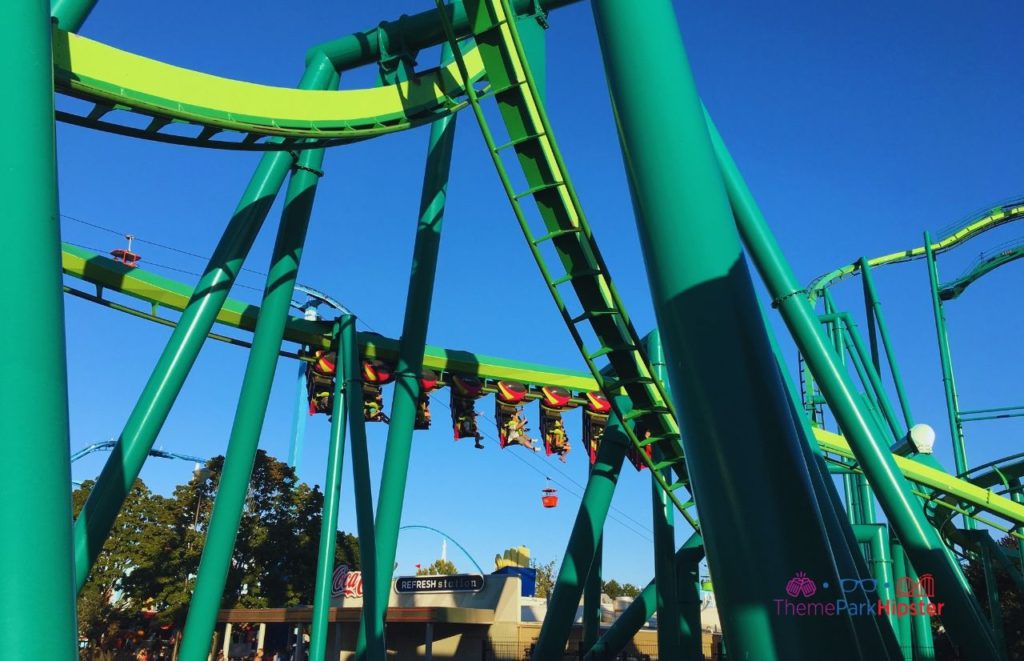 Cedar Point Raptor roller coaster going by. Keep reading to learn about the best Cedar Point rides.