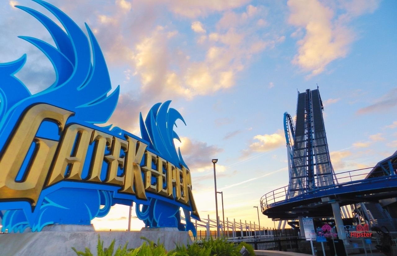 Cedar Point Sunrise over Gatekeeper entrance. One of the best Cedar Point roller coasters.