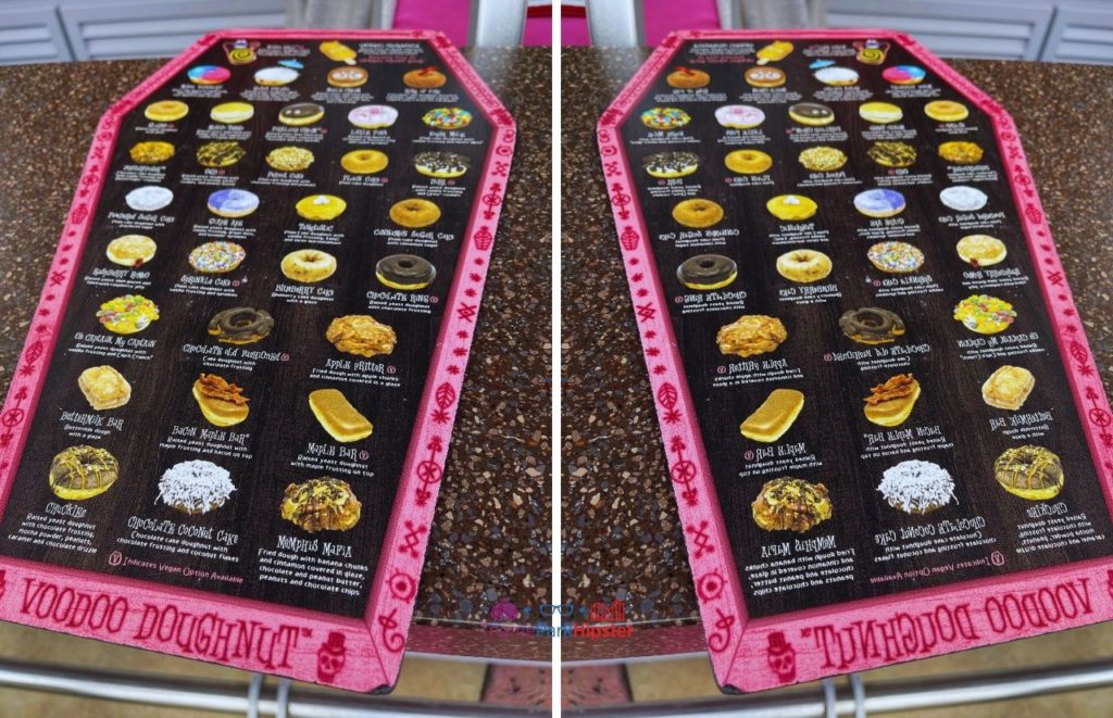 Universal Orlando Resort Voodoo Doughnut Menu in Citywalk