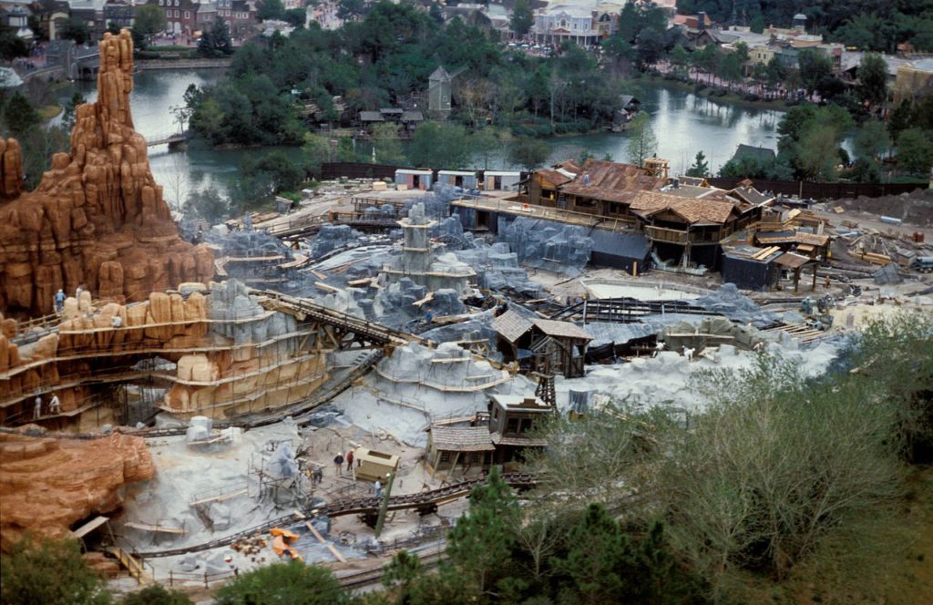 Big Thunder Mountain construction at the Magic Kingdom