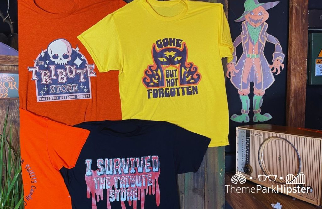 Orange Yellow and Black shirts Tribute Store Merchandise HHN 31 Halloween Horror Nights 2022 Universal Orlando