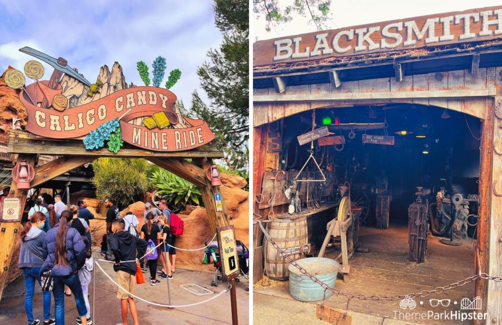 Calico Candy Mine Ride next to Blacksmith Knott's Berry Farm at Halloween Knott's Scary Farm