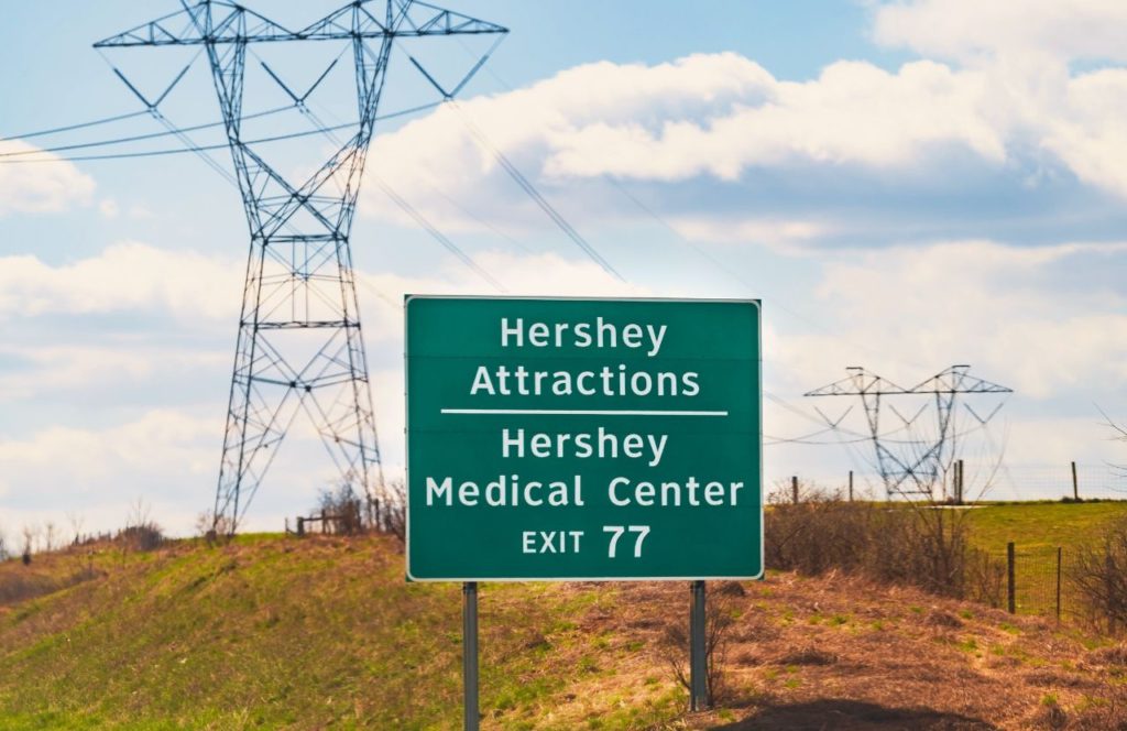 Hershey, Pennsylvania Attractions Sign