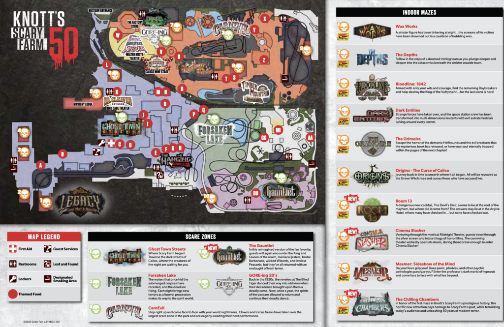 Knotts Scary Farm 2023 Map