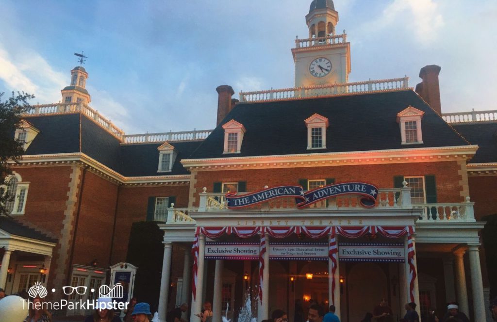 Epcot Christmas during Festival of the holidays in American Adventure Pavilion. One of the best things to Do at Disney World for Christmas