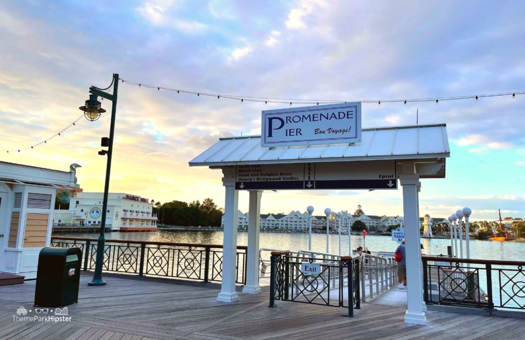 Christmas at Disney Boardwalk Inn and Villas entrance to Promenade Pier